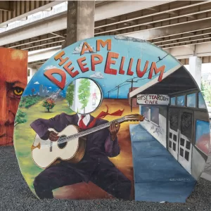 Surreal public art in Deep Ellum, a historic neighborhood in Old East Dallas, Texas